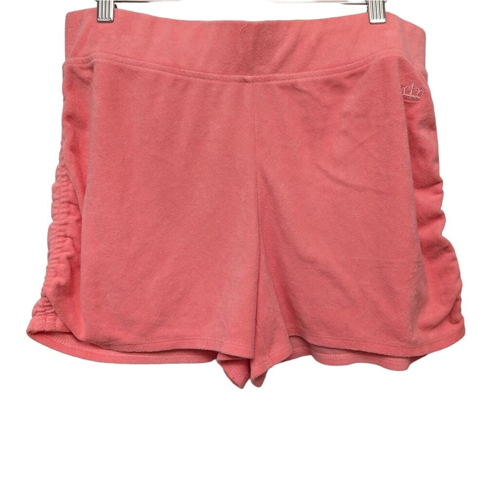 Juicy‎ Couture Terry Soft Ruched Side Short Pink  Mid Rise Pull On Y2K Casual
